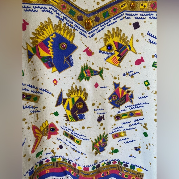 VTG Montana Jeans 80s USA OS Unisex Embellished Nautical Inspired Crewneck - Picture 2 of 7